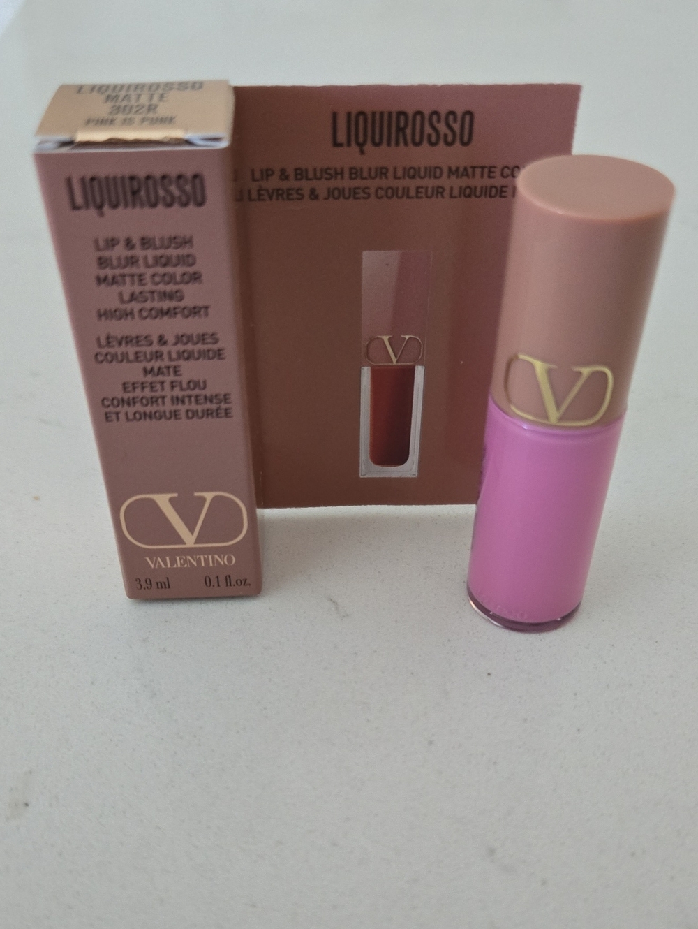 NIB Liquirosso 2 in 1 Soft Matte Liquid Lipstick &Blush Lip&Blush Blur VALENTINO